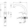 Mexen Rosa kitchen tap, chrome - 670800-00