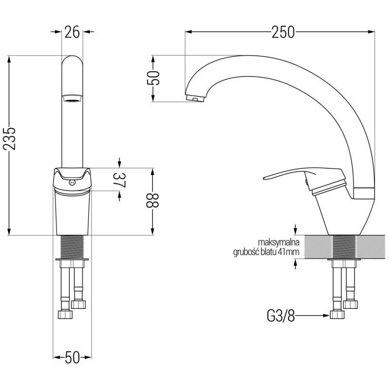 Mexen Rosa kitchen faucet, white - 670800-20