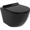 Mexen Lena Rimless toilet bowl with a slim soft close toilet seat, Thermosetting polymer, Black - 30224070