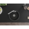 Mexen Diego granite sink 1-bowl with Duero kitchen faucet, black/silver metallic - 6512-73-671600-00