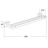 Mexen Asis double towel rail, chrome - 7017625-00