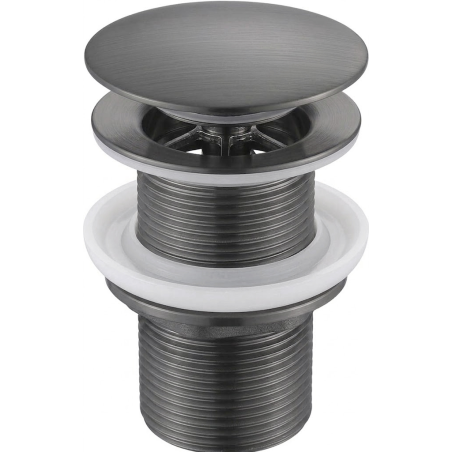 Mexen round click-clack drain, brushed gun gray - 79910-66