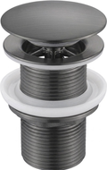 Mexen round click-clack drain, brushed gun gray - 79910-66