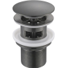 Mexen round click-clack plug with overflow, brushed gun gray - 79920-66