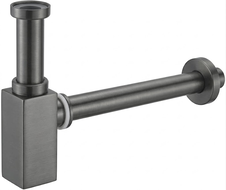 Mexen square washbasin semi-siphon, brushed gun gray - 79960-66