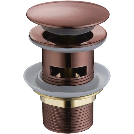 Mexen click-clack round sink plug with overflow, antique copper - 79920-45