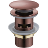 Mexen click-clack round sink plug with overflow, antique copper - 79920-45