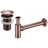 Mexen Round Sink Bottle Trap with Click-Clack Plug, Without Overflow, Antique Copper - 7991050-45