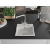 Mexen Milo granite single-bowl sink with Duero kitchen faucet, white - 6505-20-671600-00