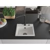 Mexen Milo granite kitchen sink 1-bowl with Duero kitchen faucet, white - 6505-20-671600-70