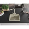 Mexen Milo 1-Bowl Granite Sink with Duero Kitchen Faucet, Beige - 6505-69-671600-69
