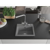 Mexen Milo 1-bowl granite sink with Duero kitchen faucet, gray - 6505-71-671600-00