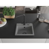 Mexen Milo granit sink 1-bowl with kitchen faucet Duero, gray - 6505-71-671600-70-B