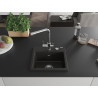 Mexen Milo 1-bowl granite sink with Duero kitchen faucet, black/gold metallic - 6505-75-671600-00