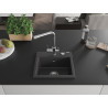 Mexen Milo granite kitchen sink 1-bowl with Duero kitchen faucet, black speckled - 6505-76-671600-00