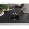 Mexen Milo 1-bowl granite sink with Duero kitchen faucet, black - 6505-77-671600-00