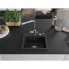 Mexen Milo granite kitchen sink 1-bowl with Duero kitchen faucet, black - 6505-77-671600-00
