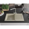 Mexen Pablo granite kitchen sink 1-bowl with drainer and Duero kitchen tap, beige - 6510-69-671600-00