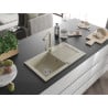 Mexen Pablo 1-bowl granite kitchen sink with drainer and Duero kitchen tap, beige - 6510-69-671600-69
