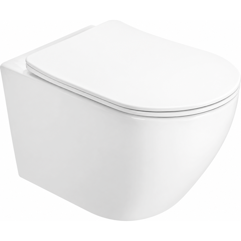 Mexen Lena 2.0 Rimless WC Bowl with Slim Soft-Close Seat, Duroplast, Glossy White - 3022L4000