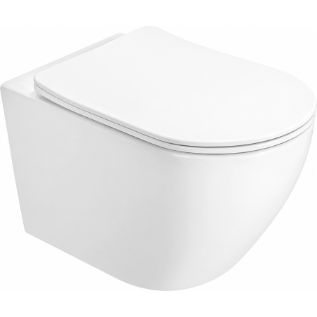 Mexen Lena 2.0 Rimless WC Bowl with Slim Soft-Close Seat, Duroplast, Glossy White - 3022L4000