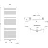 Mexen Ares bathroom radiator 1200 x 500 mm, 420 W, gold - W102-1200-500-00-50