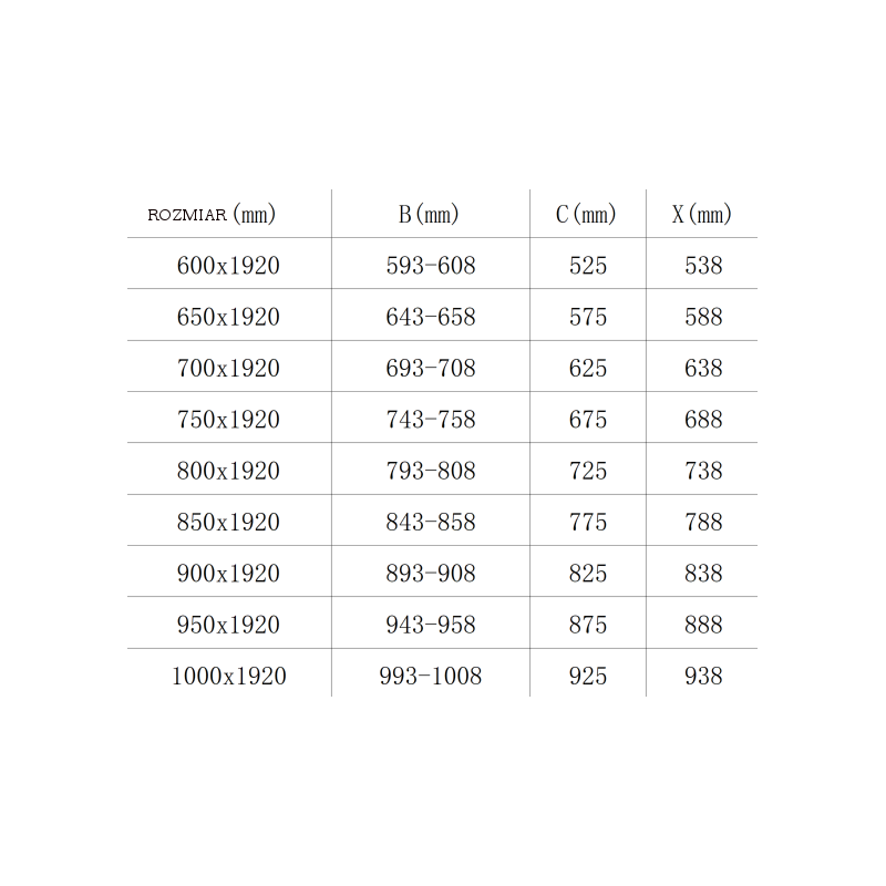 Mexen Pretoria 65 cm Hinged Shower Door, Transparent, Chrome - 852-065-000-01-00