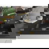 Mexen Tomas 2-compartment granite sink with a kitchen mixer tap Duero, Black/Gold metallic - 6516-75-671600-50