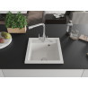 Mexen Vito 1-bowl granite sink with Duero kitchen faucet, white - 6503-20-671600-00