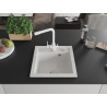 Mexen Vito granite single-bowl sink with Duero kitchen faucet, white - 6503-20-671600-20