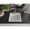 Mexen Vito 1-Chamber Granite Sink with Duero Kitchen Faucet, White - 6503-20-671600-50
