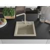Mexen Vito granite kitchen sink 1-bowl with Duero kitchen tap, beige - 6503-69-671600-69