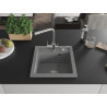Mexen Vito 1-bowl granite sink with Duero kitchen faucet, gray - 6503-71-671600-00