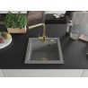 Mexen Vito 1-Bowl Granite Sink with Duero Kitchen Faucet, Gray - 6503-71-671600-50