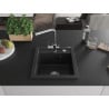Mexen Vito granite kitchen sink single-bowl with Duero kitchen tap, black - 6503-77-671600-00