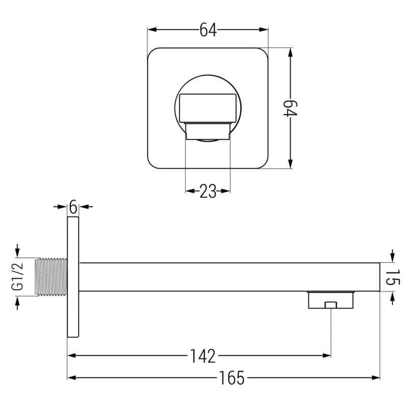 Mexen Cube wall-mounted bathtub spout, white - 79370-20