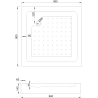 Mexen Rio square shower tray 90 x 90 cm, white - 45109090