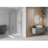 Mexen Rio square shower cabin 80 x 80 cm, transparent, chrome + tray, white - 860-080-080-01-00-4510