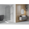 Mexen Rio square shower cabin 80 x 80 cm, transparent, chrome + tray, white - 860-080-080-01-00-4510