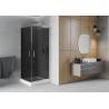 Mexen Rio 90 x 90 cm square shower cabin, graphite, chrome + tray, white - 860-090-090-01-40-4510
