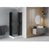 Mexen Rio 90 x 90 cm square shower cabin, graphite, chrome + tray, white - 860-090-090-01-40-4510