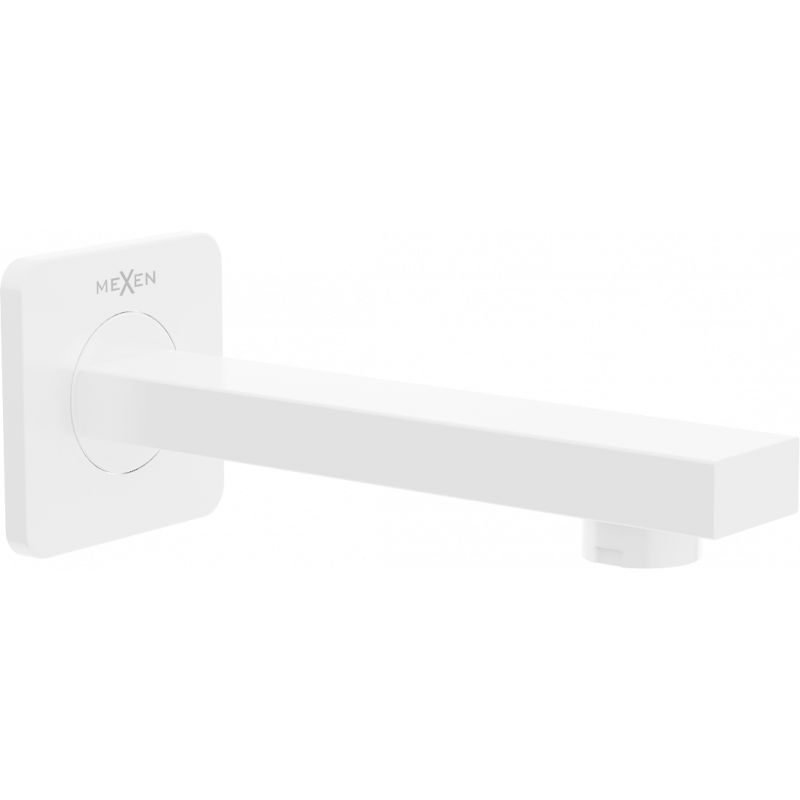 Mexen Cube wall-mounted bathtub spout, white - 79370-20