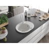 Mexen Kevin 1-bowl granite sink with drainer and Telma kitchen tap, white - 6517-20-670200-20