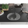 Mexen Kevin 1-bowl granite kitchen sink with drainer and Telma faucet, gray - 6517-71-670200-70