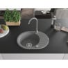 Mexen Kevin granite sink 1-bowl with drainer and Telma kitchen tap, grey - 6517-71-670200-71