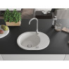 Mexen Kevin granite sink 1-bowl with drainer 586 x 458 mm, white, chrome siphon - 6517581005-20