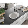 Mexen Kevin granite sink 1-bowl with drainer 586 x 458 mm, white, chrome siphon - 6517581005-20