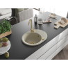 Mexen Kevin 1-bowl granite sink with drainer 586 x 458 mm, beige, gold siphon - 6517581005-69-G