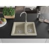 Mexen Carlos 1.5-bowl granite sink 582 x 475 mm, beige, chrome siphon - 6518581500-69