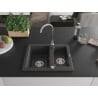Mexen Carlos 1.5-compartment granite sink 582 x 475 mm, spotted black, siphon Chrome - 6518581500-76